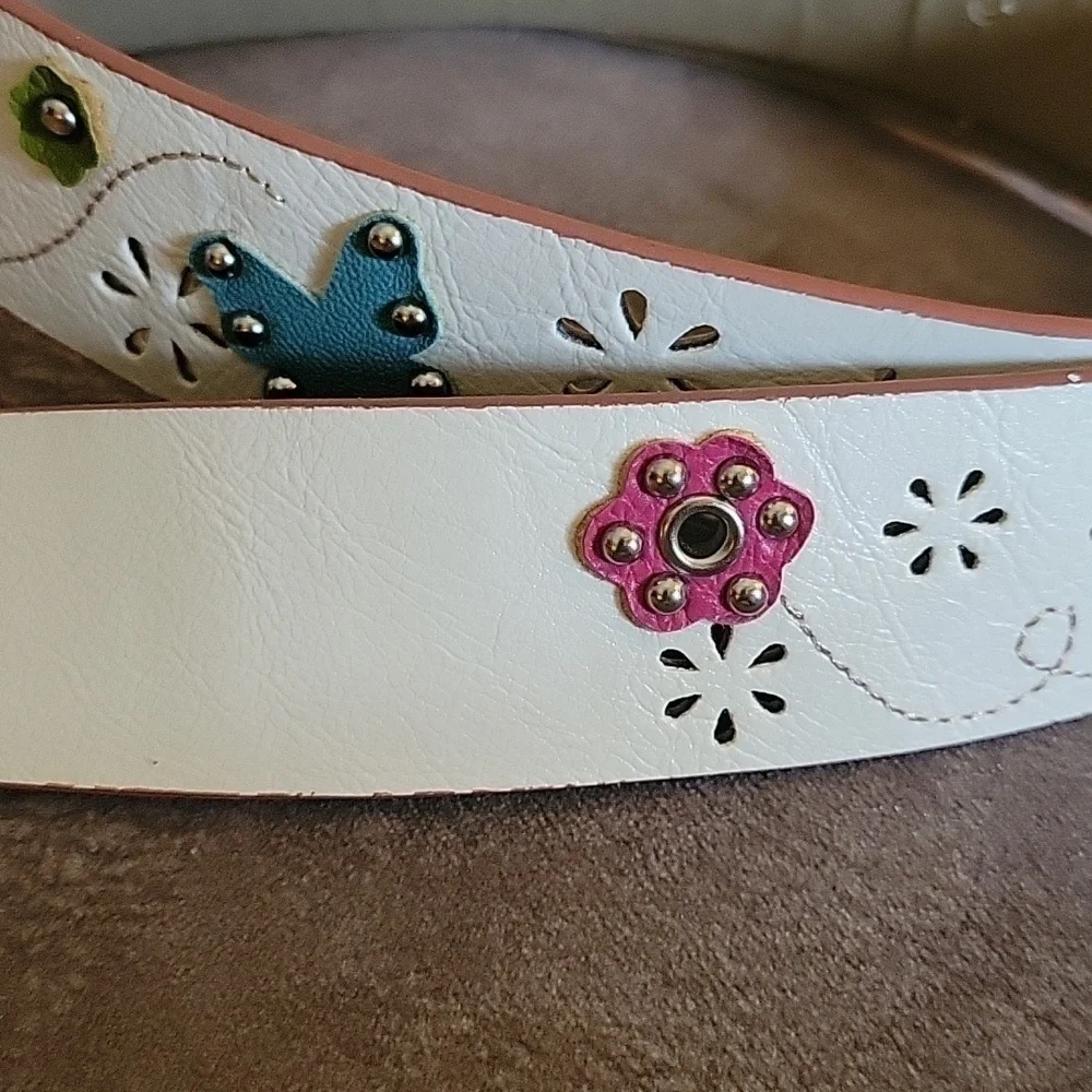 Y2k Boho Cream Floral Cutout Butterfly Kidcore Belt